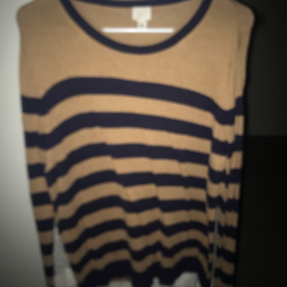 Beige and navy sweater